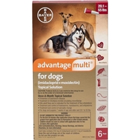 Advantage Multi For Dogs and Puppies 20-55 lbs, Red, 6 Pack