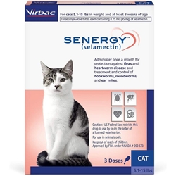 Senergy (selamectin) Topical for Cats 5.1 - 15 lbs, 3 doses