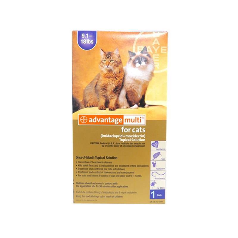 Advantage Multi for Cats 9.1-18 lbs, 1 Month Supply