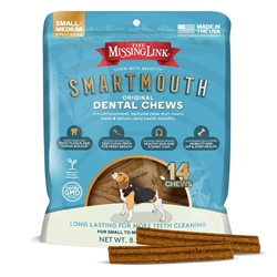 The Missing Link Smartmouth Original Dental Chews for Small/Medium Dogs 15-50 lbs, 14 Ct.