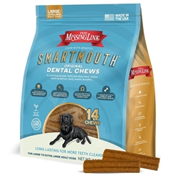 The Missing Link Smartmouth Original Dental Chews for Large/Extra Large Dogs 50-100 lbs, 14 Ct.