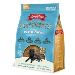 The Missing Link Smartmouth Original Dental Chews for Large/Extra Large Dogs 50-100 lbs, 28 Ct.