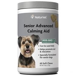 NaturVet Senior Advanced Calming Aid Soft Chews for Dogs, 60 ct