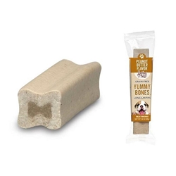 Single Wrapped Yummy Bone Peanut Butter Flavor Filled Bone Dog Treat, 2.8 oz