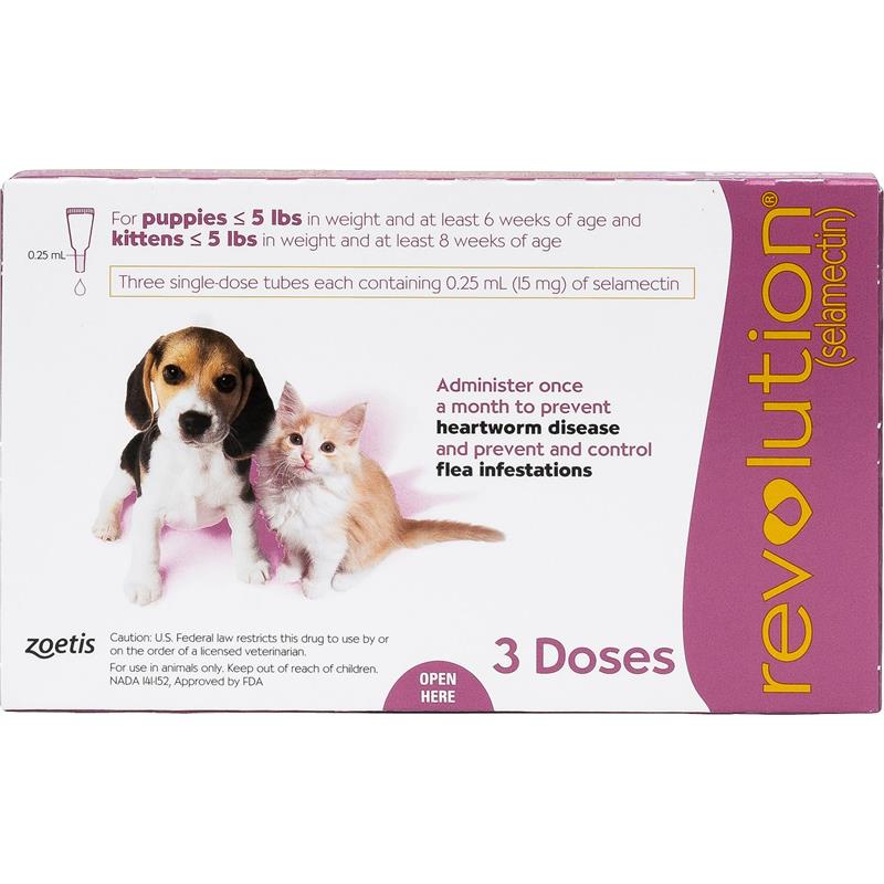 Revolution for Puppies and Kittens under 5 lbs, Pink, 3 Pack