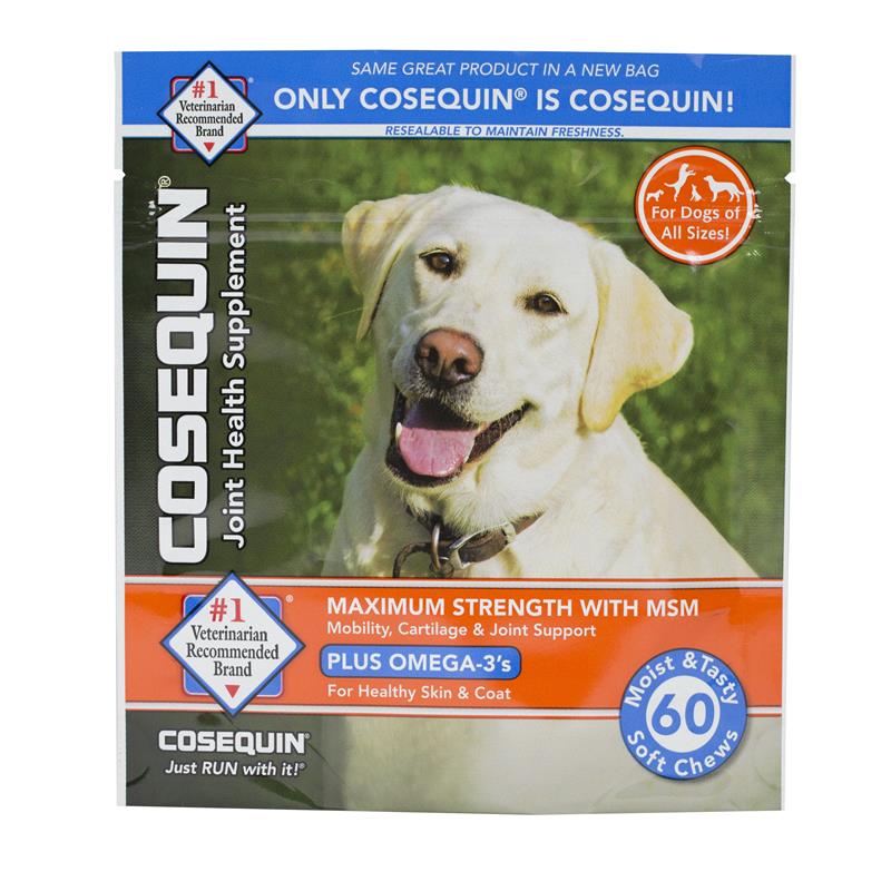 Cosequin Max Strength Joint Supplement for Dogs w/MSM plus Omega-3's, 60 Soft Chews