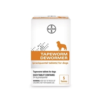 Tapeworm Dewormer for Dogs, 5 Tablets