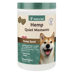 NaturVet Hemp Quiet Moments Plus Hemp Seed Soft Chews for Dogs, 60 Ct.