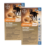 Advantage Multi for Dogs 2 Pack 55.1-88 lbs Blue, 12 Month Supply