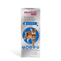 Bravecto Plus Topical Solution for Cats 6.2-13.8 lbs (Fluralaner 250 mg/Moxidectin 12.5 mg) Blue
