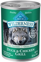 Blue Buffalo BLUE Wilderness Wet Dog Food, Duck & Chicken Grill, 12.5 oz, 12 Pack