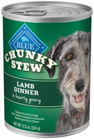Blue Buffalo Wet Large Breed Dog Food Chunky Stew, Lamb Dinner, 12.5 oz, 12 Pack