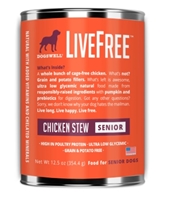 Dogswell LiveFree Grain-Free Canned Dog Food, Senior Chicken Stew, 12.5 oz, 12 Pack