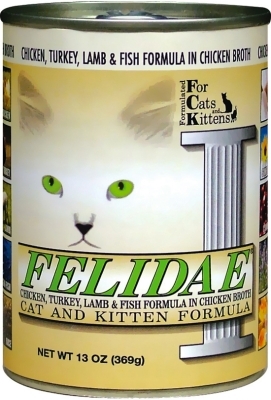 Felidae Cat and Kitten Canned Food, Chicken Turkey Lamb &amp; Fish, 13 oz, 12 Pack