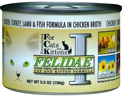 Felidae Cat and Kitten Canned Food, Chicken Turkey Lamb &amp; Fish, 5.5 oz, 12 Pack