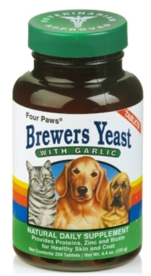 Four Paws Brewers Yeast Vitamin Tablets with Garlic for Dogs &amp; Cats, 250 ct