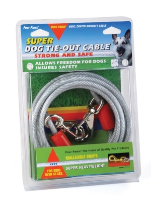 Four Paws Dog Tie-Out Cable, Super Heavy Weight, 15 ft