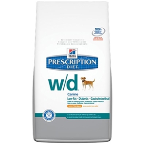 Hill's Prescription Diet w/d Canine Low-Fat Glucose Management Gastrointestinal Dry Food with Chicken, 27.5 lbs
