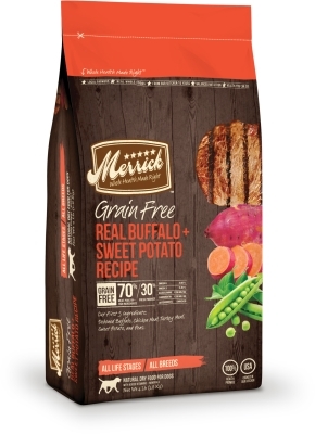 Merrick Grain-Free Real Buffalo &amp; Sweet Potato Dry Dog Food Recipe, 4 lbs