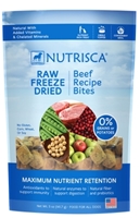 Nutrisca Raw Freeze Dried Dinner Bites, Beef, 5 oz