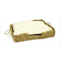 Seagrass and Burlap Square Bed, 16.5" x 12"