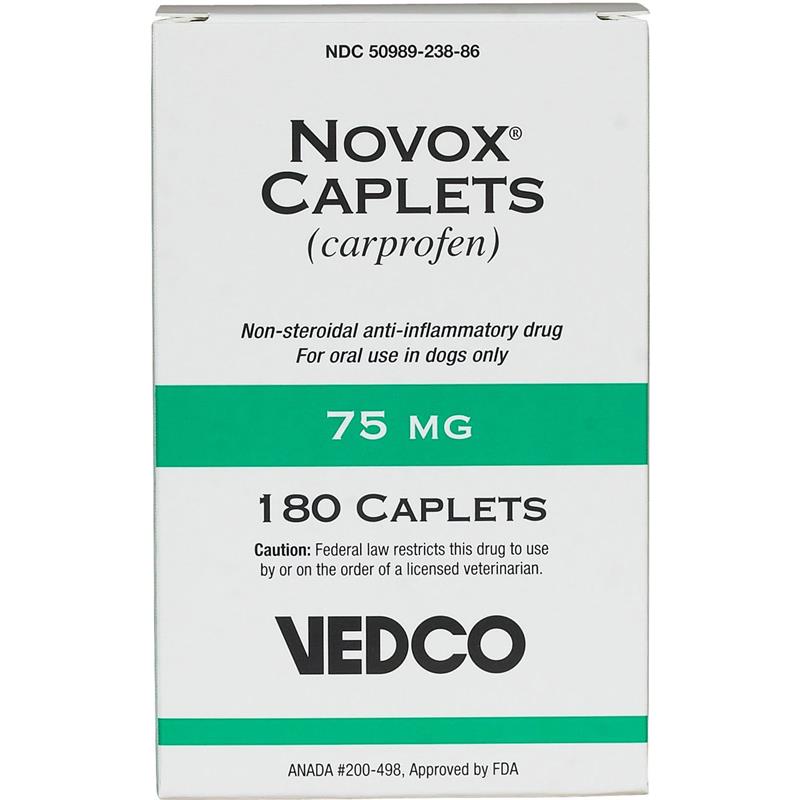 Novox 75 mg, 180 Caplets (Carprofen)