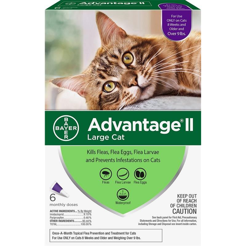 Advantage II for Cats 9-18 lbs, 6 Pack (Purple)