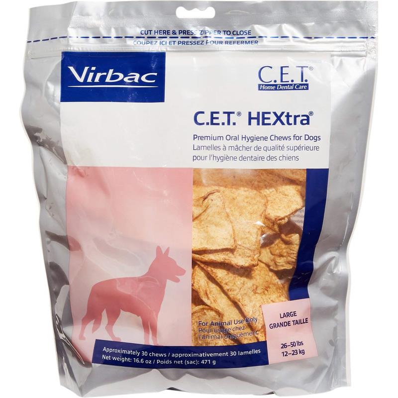 CET HEXtra Premium Chews with Chlorhexidine for Dogs Large, 30 Chews