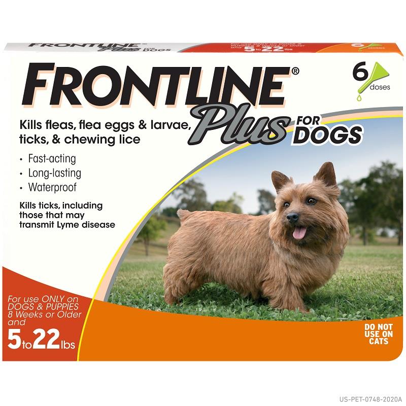 Frontline Plus for Dogs 5-22 lbs, Orange, 6 Pack 