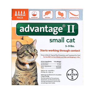 Advantage II for Cats 5-9 lbs, 4 Pack (Orange)