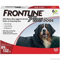 Frontline Plus for Dogs 89-132 lbs, Red, 6 Pack