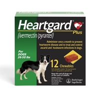 Heartgard Plus for Dogs, 26-50 lbs, Green, 12 Chewables