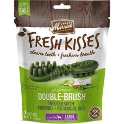 Merrick Fresh Kisses Double-Brush Infused with Coconut + Botanical Oils for Large Dogs 50+ lbs, 7 ct