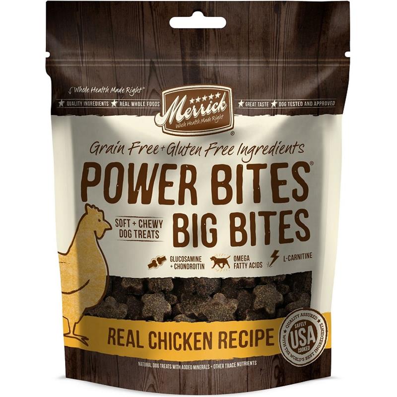 Merrick Power Bites Big Bites Real Chicken Soft + Chewy Dog Treats, 6 oz