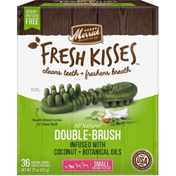 Merrick Fresh Kisses Double-Brush Infused with Coconut + Botanical Oils for Small Dogs 15-25 lbs, 36 ct