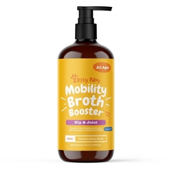 Zesty Paws Mobility Broth Booster Hip & Joint Supplement for Dogs Chicken Bone Broth Flavor, 16 fl oz