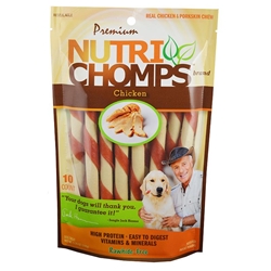 Premium Nutri Chomps 6 Chicken Mini Twist Dog Treats, 10 count