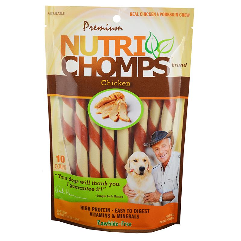 Premium Nutri Chomps 6 Chicken Mini Twist Dog Treats, 10 count