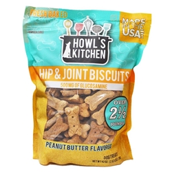 Howls Kitchen Peanut Butter Flavor Hip & Joint Biscuits Dog Treats, 2.62 lb bag