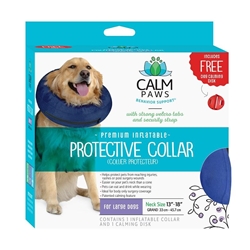 Calm Paws Inflatable Protective Collar with Calming Disk for Dogs, Large
