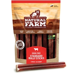 Natural Farm Odor-Free Bully Sticks 6, 15 pack