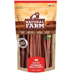Natural Farm Odor-Free Standard Bully Sticks 12, 12 pack
