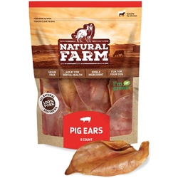 Natural Farm Odor-Free Pig  Ears, 8 pack