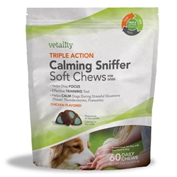 Vetality Triple Action Calming Sniffer Soft Chews for Dogs, 60 ct
