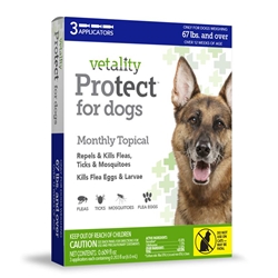 Vetality Protect for Dogs 67 lbs and over, 3 doses
