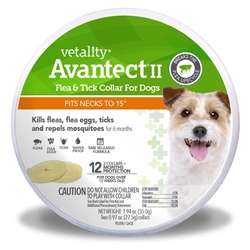 Vetality Avantect II Flea & Tick Collar for Small Dogs up to 15 neck, 2 ct