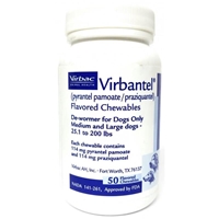 Virbantel Chewable Tablets for Medium/Large Dogs, 50 Tablets