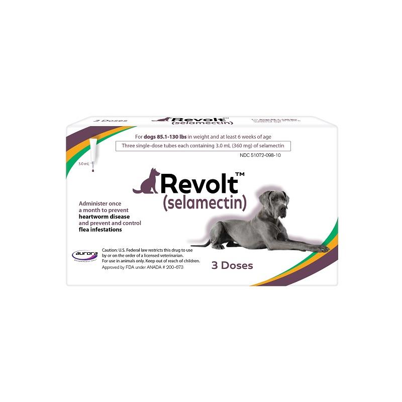 Revolt (selamectin) Topical for Dogs 85.1 - 130 lbs, 3 Month Supply