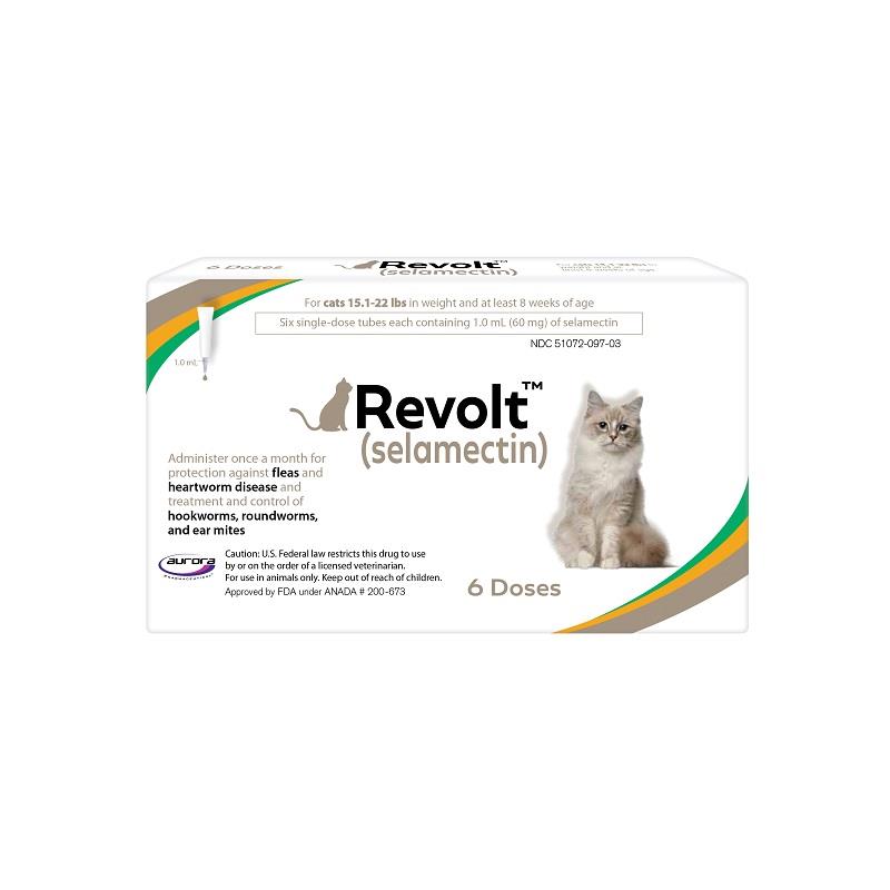 Revolt (selamectin) Topical for Cats 15.1 - 22 lbs, 6 Month Supply