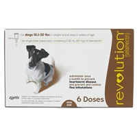 Revolution for Dogs 10-20 lbs, Brown, 6 Pack